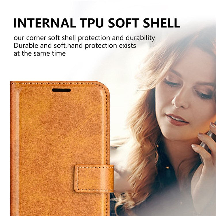 For Honor 70 5G PU Leather Stand Wallet Feature Magnetic Case Square Wear-resistant TPU Flip Book Cover - Yellow