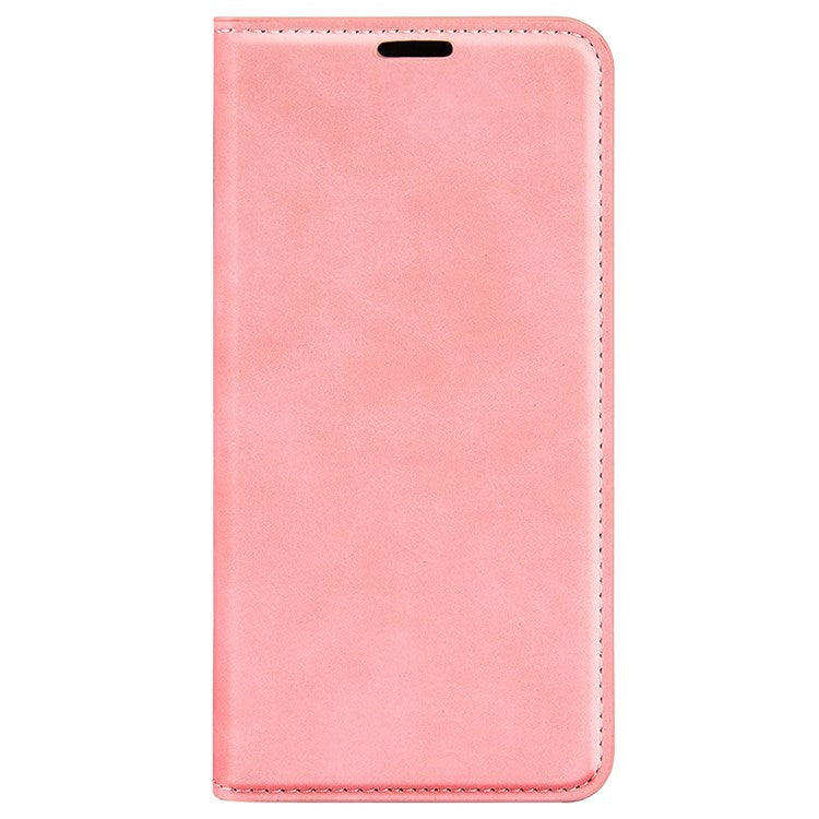 For Honor 70 5G Skin-touch Feeling PU Leather Case Magnetic Auto-absorbed Stand Shockproof TPU Flip Wallet Protective Cover - Pink