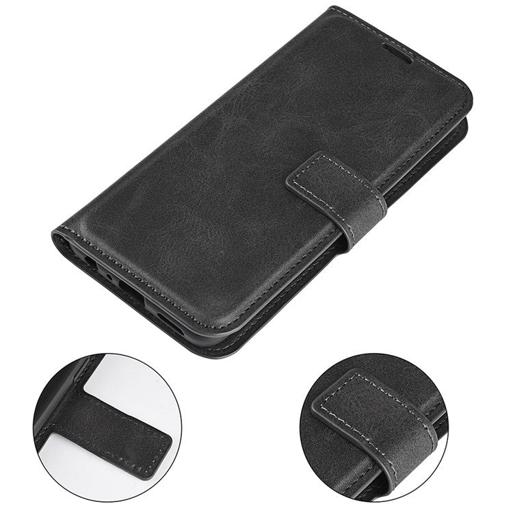 For Honor 70 Pro 5G PU Leather Stand Wallet Case Square Magnetic Clasp Shockproof TPU Flip Book Cover - Black