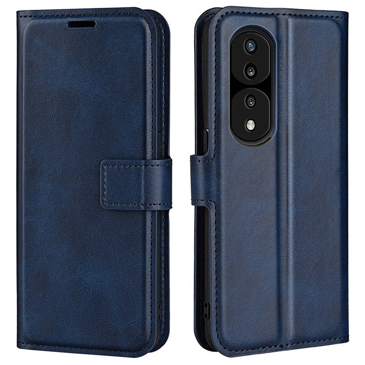 For Honor 70 Pro 5G PU Leather Stand Wallet Case Square Magnetic Clasp Shockproof TPU Flip Book Cover - Blue