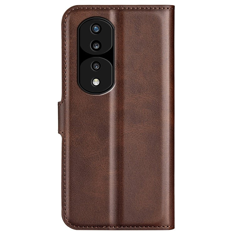 For Honor 70 Pro 5G PU Leather Stand Wallet Case Square Magnetic Clasp Shockproof TPU Flip Book Cover - Brown