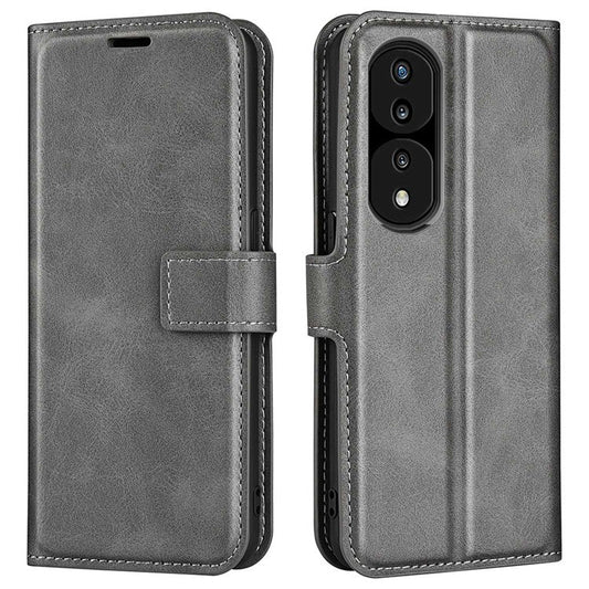 For Honor 70 Pro 5G PU Leather Stand Wallet Case Square Magnetic Clasp Shockproof TPU Flip Book Cover - Grey