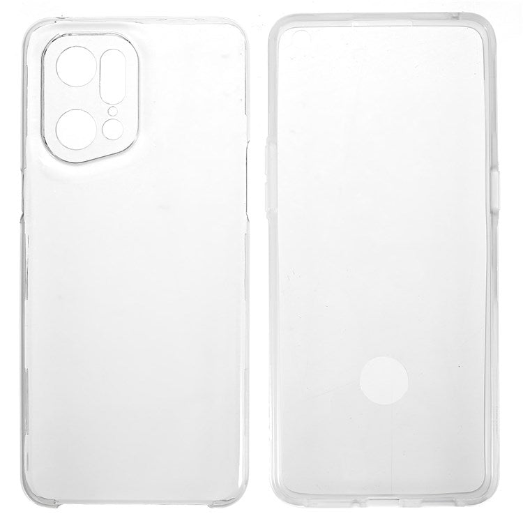 PET Front Cover All-round Phone Case for Oppo Find X5 Pro, Detachable 2-in-1 TPU + Acrylic Hybrid Cover