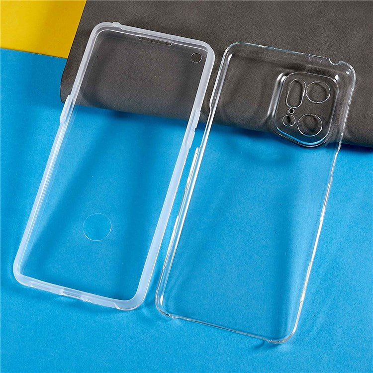 PET Front Cover All-round Phone Case for Oppo Find X5 Pro, Detachable 2-in-1 TPU + Acrylic Hybrid Cover