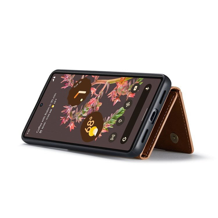 DG.MING M2 Series for Google Pixel 7 5G Magnetic Absorption Drop-proof Phone Case with Detachable Wallet/Kickstand - Brown