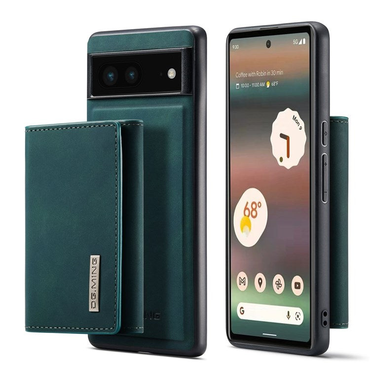 DG.MING M1 Series For Google Pixel 6a 5G Detachable Magnetic 2-in-1 Wallet PC+TPU+PU Leather Drop-proof Mobile Phone Case - Green