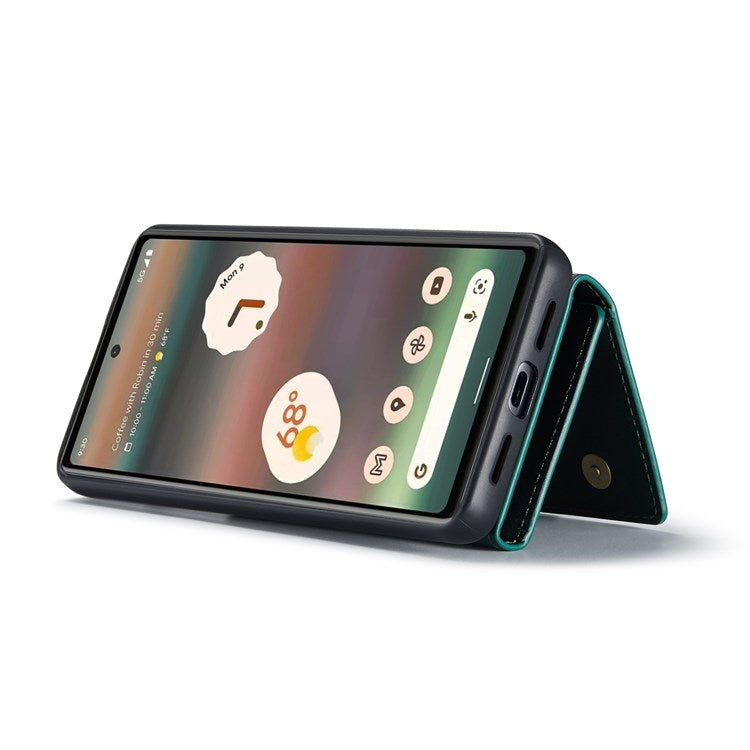 DG.MING M1 Series For Google Pixel 6a 5G Detachable Magnetic 2-in-1 Wallet PC+TPU+PU Leather Drop-proof Mobile Phone Case - Green