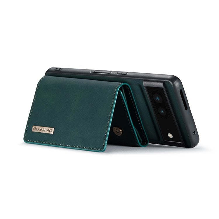 DG.MING M1 Series For Google Pixel 7 5G Magnetic 2-in-1 Wallet PC+TPU+PU Leather Phone Protective Case - Green