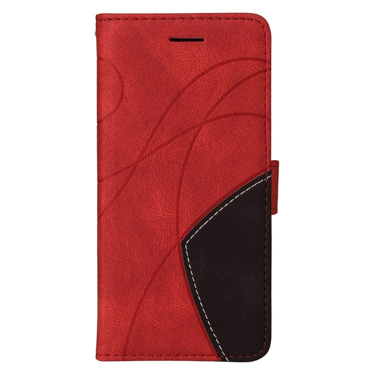 KT Leather Series-1 for Realme GT Neo2 5G/GT Neo 3T 5G Foldable Stand Phone Case Dual-color Splicing PU Leather Wallet Folio Flip Cover - Red