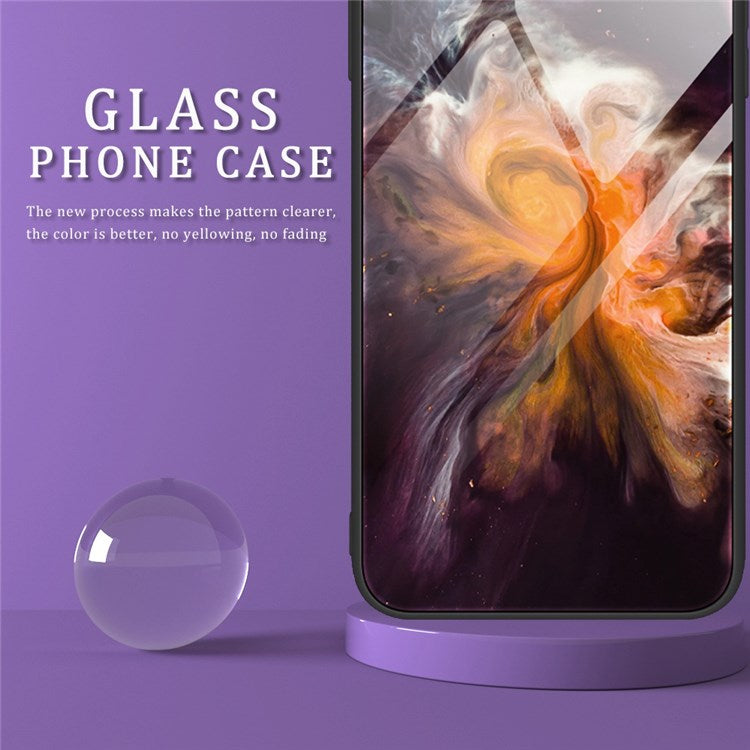 Marble Pattern Drop-proof Phone Case for Oppo Reno8 5G (Global Version) / Oppo Reno8 5G, Tempered Glass + PC + TPU Hybrid Cover - DL02