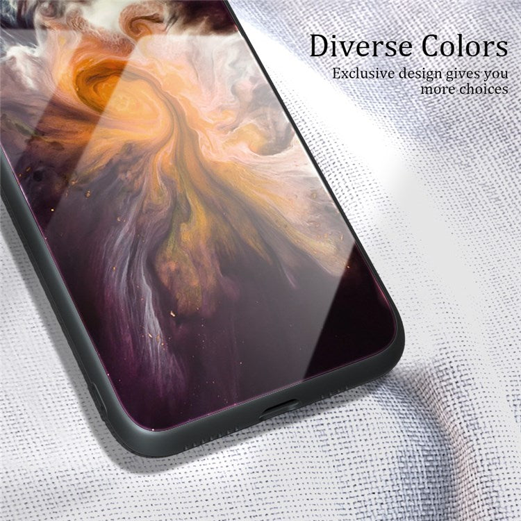 Marble Pattern Drop-proof Phone Case for Oppo Reno8 5G (Global Version) / Oppo Reno8 5G, Tempered Glass + PC + TPU Hybrid Cover - DL02