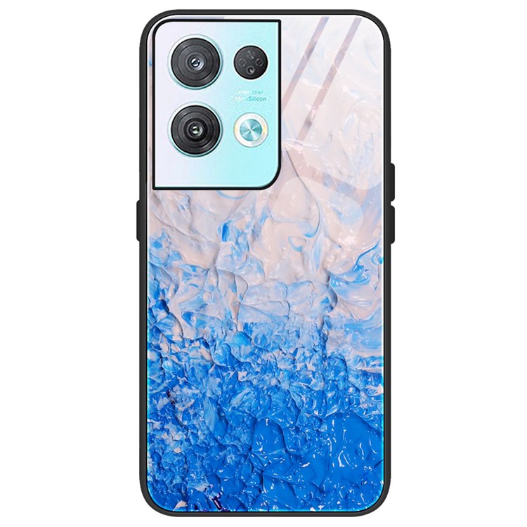 Marble Pattern Drop-proof Phone Case for Oppo Reno8 5G (Global Version) / Oppo Reno8 5G, Tempered Glass + PC + TPU Hybrid Cover - DL07