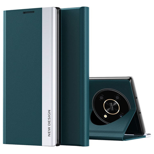For Honor X9 5G / X30 5G / Magic4 Lite 5G Wear-resistant PU Leather Stand Function Case Electroplating Cell Phone Cover - Green