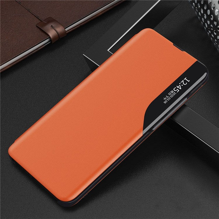 For Honor Play 30 Plus 5G/X7 Clear View Window Phone Case Adjustable Stand Leather Protective Shell - Orange
