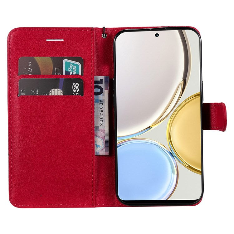 For Honor X9 5G/X30 5G/Magic 4 Lite 5G KT Leather Series-2 Leather Stand Phone Case, Wallet Design Folio Flip Leather Phone Case with Handy Strap - Red