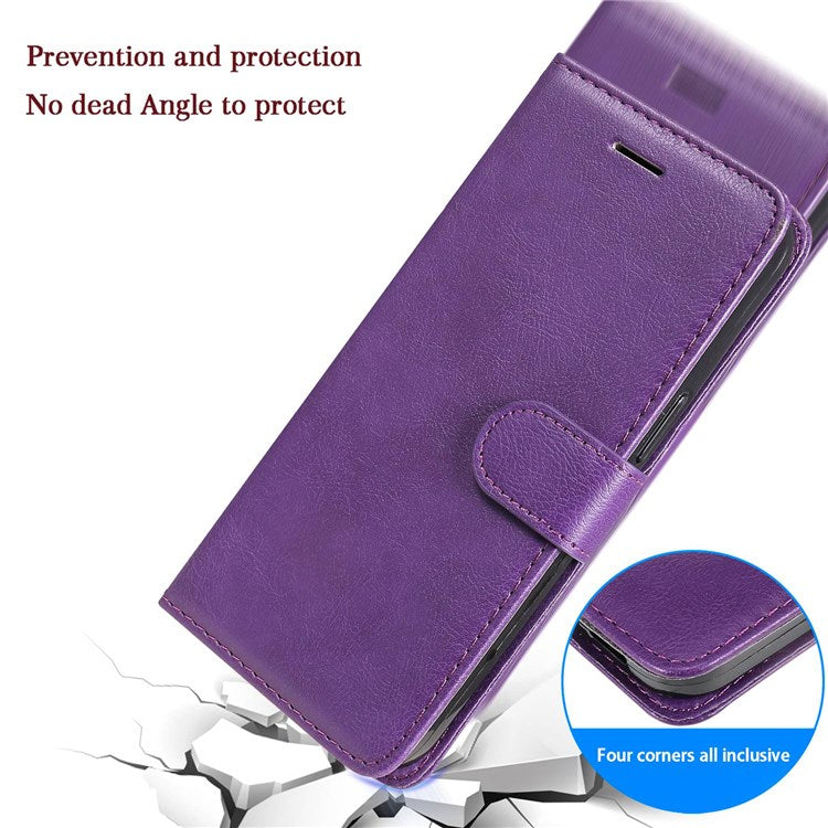 For Realme GT Neo 3T 5G/GT Neo2 5G KT Leather Series-2 Wallet Phone Case PU Leather Full Protection Solid Color Magnetic Flip Stand Cover with Strap - Purple