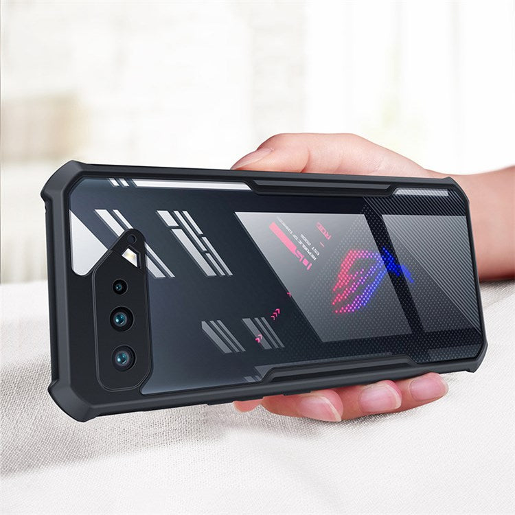 XUNDD for Asus ROG Phone 5/5s Anti-drop Phone Case Reinforced Four Corner Back Cover Acrylic + TPU Protective Shell - Black