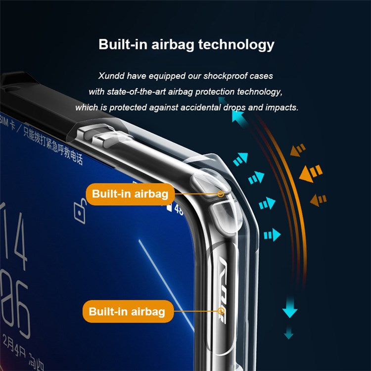 XUNDD for Asus ROG Phone 5/5s Anti-drop Phone Case Reinforced Four Corner Back Cover Acrylic + TPU Protective Shell - Black