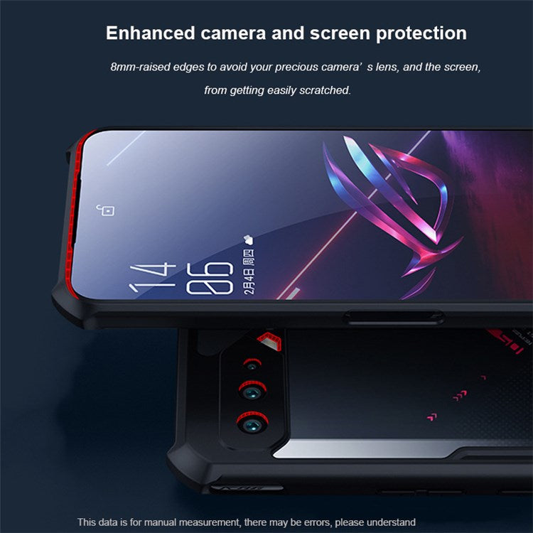 XUNDD for Asus ROG Phone 5/5s Anti-drop Phone Case Reinforced Four Corner Back Cover Acrylic + TPU Protective Shell - Black