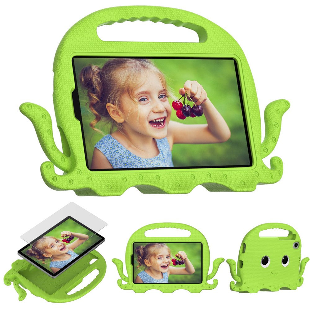 EVA Tablet Case for Lenovo Tab M8 / Tab M8 (4th Gen) 2024 TB-301XU / M8 (4th Gen) 2023 TB-300FU Octopus Case with Shoulder Strap - Green