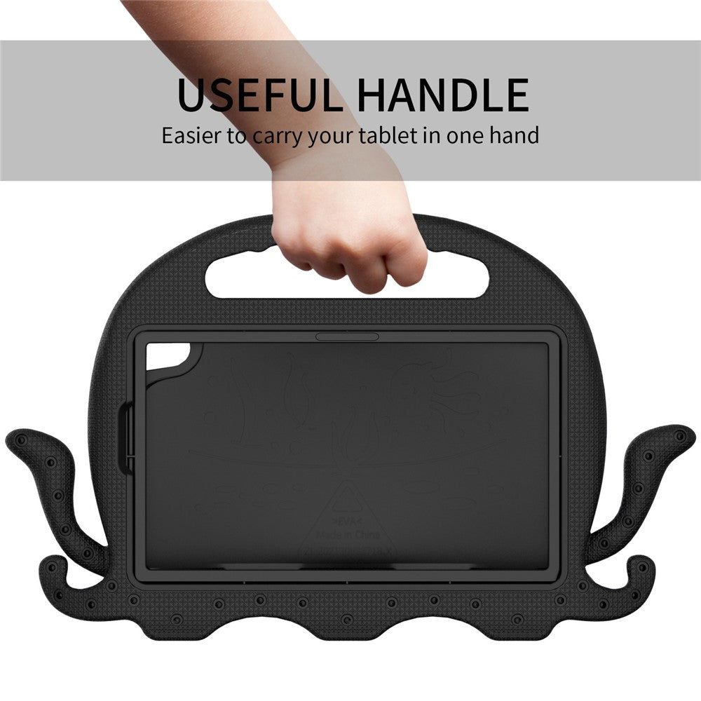EVA Tablet Case for Lenovo Tab M8 / Tab M8 (4th Gen) 2024 TB-301XU / M8 (4th Gen) 2023 TB-300FU Octopus Case with Shoulder Strap - Black
