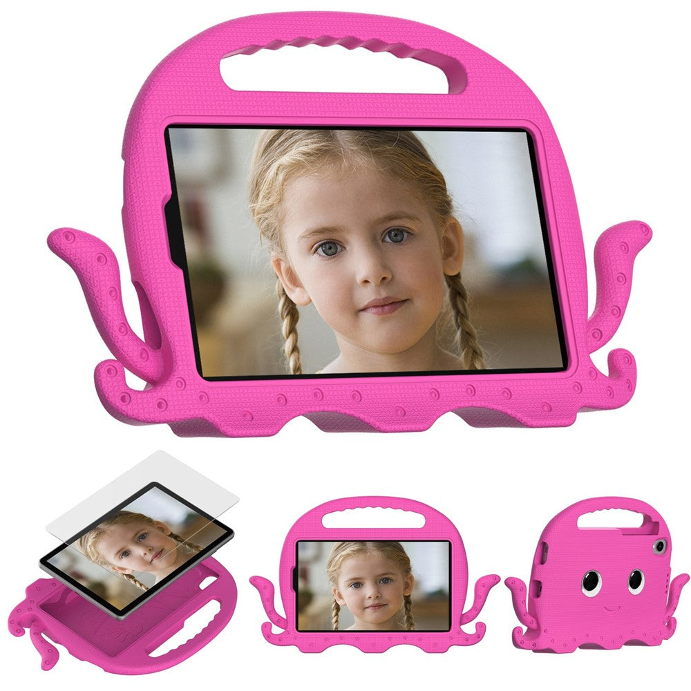 EVA Tablet Case for Lenovo Tab M8 / Tab M8 (4th Gen) 2024 TB-301XU / M8 (4th Gen) 2023 TB-300FU Octopus Case with Shoulder Strap - Rose