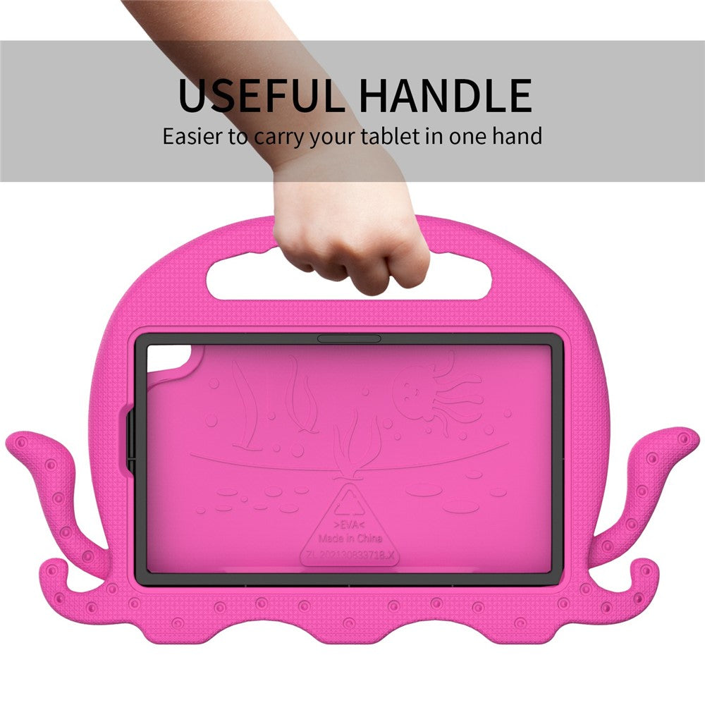 EVA Tablet Case for Lenovo Tab M8 / Tab M8 (4th Gen) 2024 TB-301XU / M8 (4th Gen) 2023 TB-300FU Octopus Case with Shoulder Strap - Rose