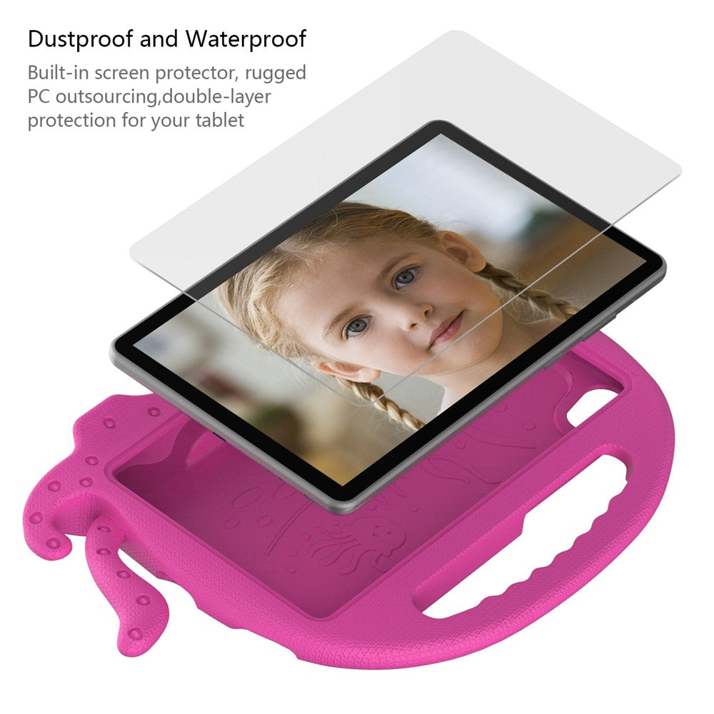 EVA Tablet Case for Lenovo Tab M8 / Tab M8 (4th Gen) 2024 TB-301XU / M8 (4th Gen) 2023 TB-300FU Octopus Case with Shoulder Strap - Rose