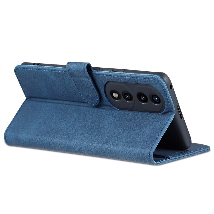 AZNS For Honor 70 Pro 5G Full Protection PU Leather Flip Wallet Case Stand Magnetic Closure Shockproof Phone Cover - Blue