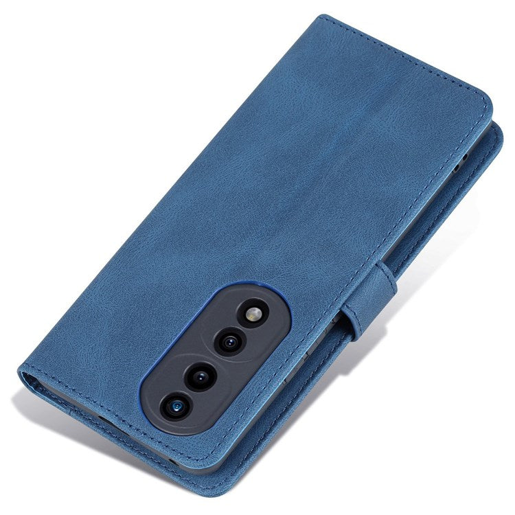 AZNS For Honor 70 Pro 5G Full Protection PU Leather Flip Wallet Case Stand Magnetic Closure Shockproof Phone Cover - Blue