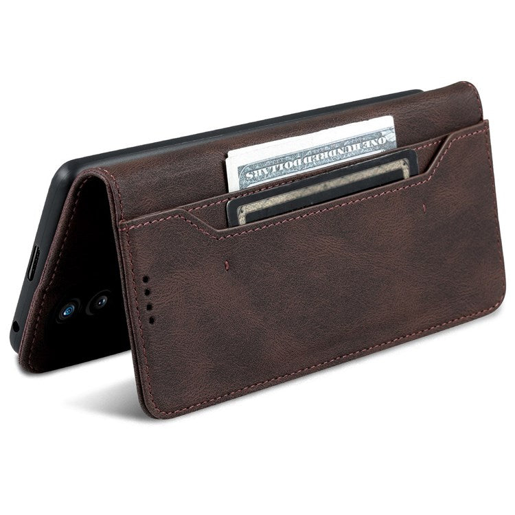 AZNS For Honor 70 Pro 5G Full Protection PU Leather Flip Wallet Case Stand Magnetic Closure Shockproof Phone Cover - Brown