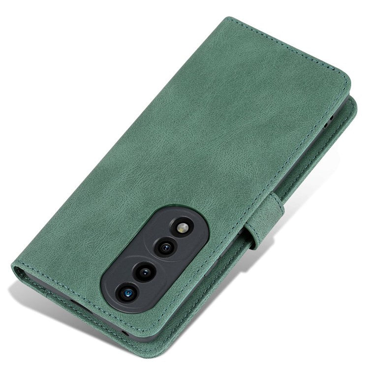AZNS For Honor 70 Pro 5G Full Protection PU Leather Flip Wallet Case Stand Magnetic Closure Shockproof Phone Cover - Green
