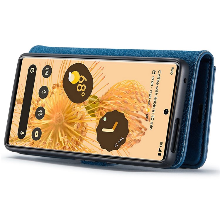 DG.MING For Google Pixel 7 Pro 5G Detachable 2-in-1 Phone Case Split Leather Wallet Stand Drop-proof Protective Cover - Blue