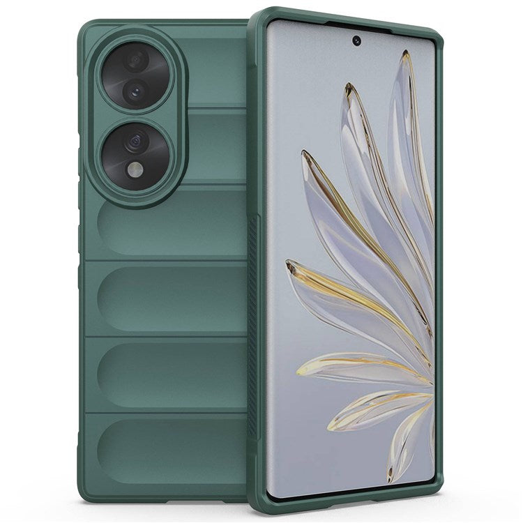 For Honor 70 5G Soft TPU Phone Case Shock Absorption Drop-proof Mobile Phone Cover - Green