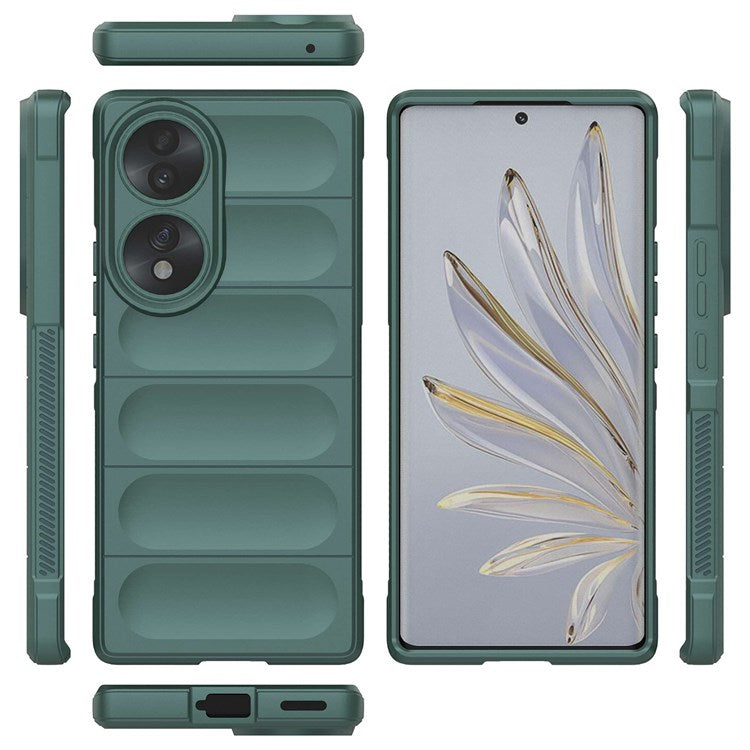 For Honor 70 5G Soft TPU Phone Case Shock Absorption Drop-proof Mobile Phone Cover - Green