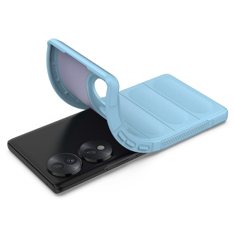 For Honor 70 5G Soft TPU Phone Case Shock Absorption Drop-proof Mobile Phone Cover - Baby Blue