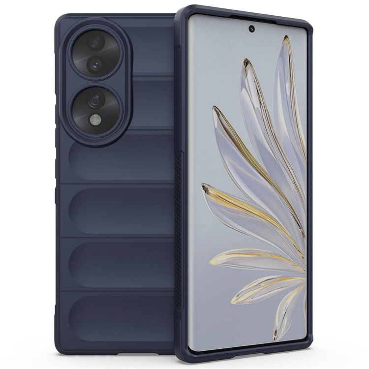 For Honor 70 5G Soft TPU Phone Case Shock Absorption Drop-proof Mobile Phone Cover - Dark Blue