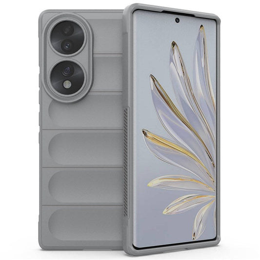 For Honor 70 5G Soft TPU Phone Case Shock Absorption Drop-proof Mobile Phone Cover - Light Grey