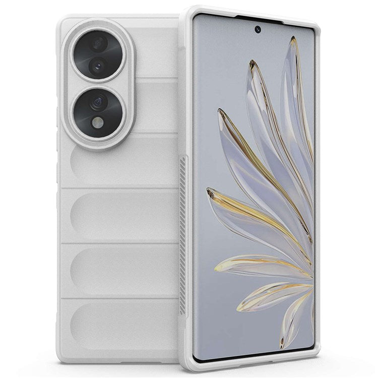 For Honor 70 5G Soft TPU Phone Case Shock Absorption Drop-proof Mobile Phone Cover - White