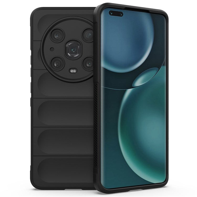 For Honor Magic4 Pro 5G Anti-drop Flexible TPU Phone Protective Case Anti-scratch Smartphone Back Cover - Black