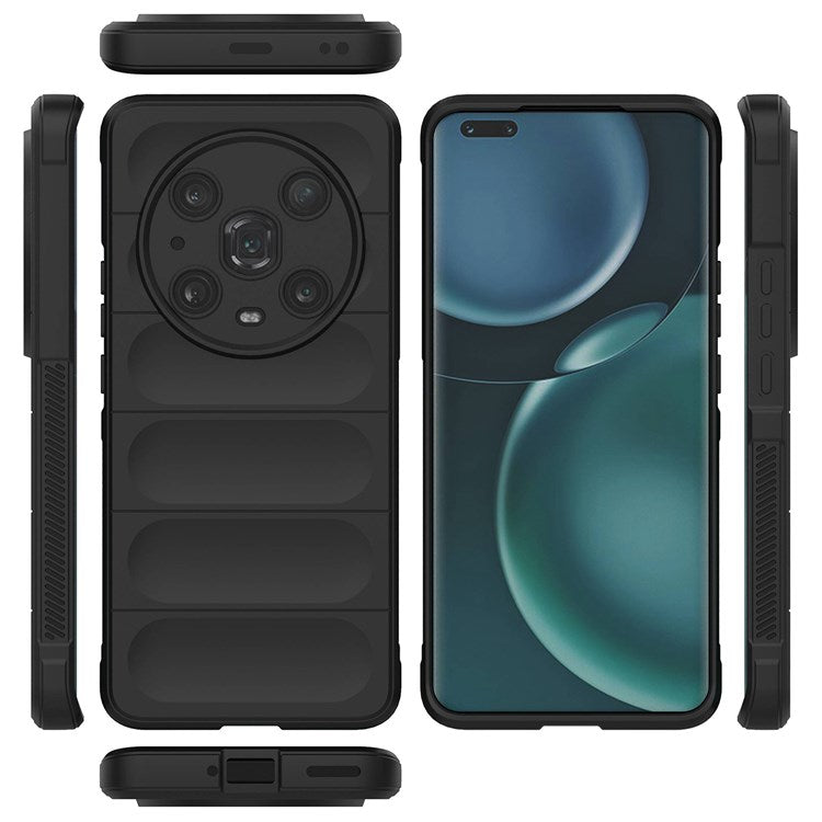 For Honor Magic4 Pro 5G Anti-drop Flexible TPU Phone Protective Case Anti-scratch Smartphone Back Cover - Black