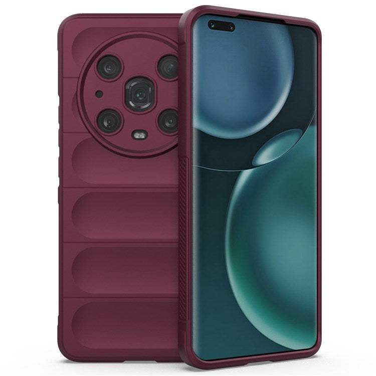 For Honor Magic4 Pro 5G Anti-drop Flexible TPU Phone Protective Case Anti-scratch Smartphone Back Cover - Wine Red