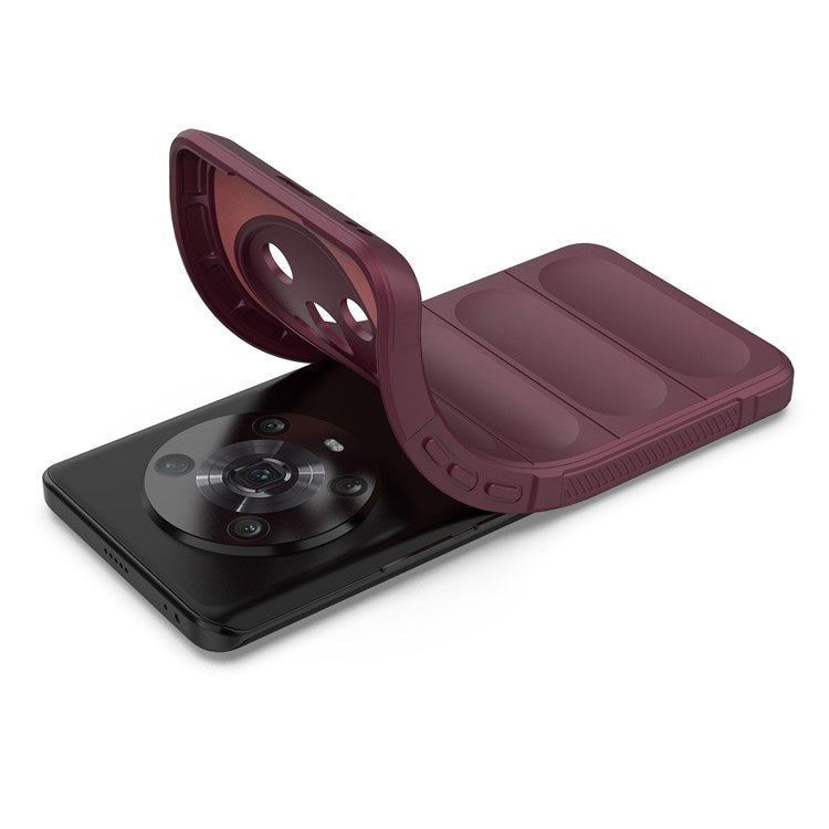 For Honor Magic4 Pro 5G Anti-drop Flexible TPU Phone Protective Case Anti-scratch Smartphone Back Cover - Wine Red