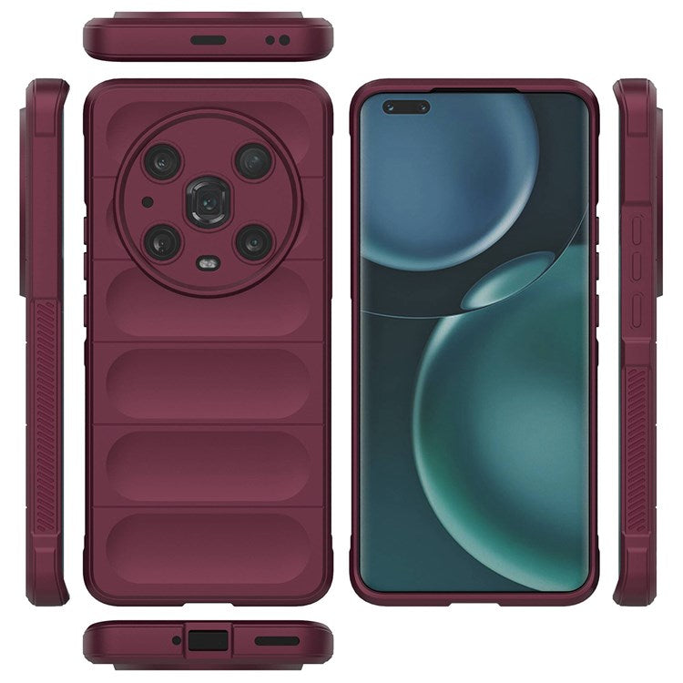 For Honor Magic4 Pro 5G Anti-drop Flexible TPU Phone Protective Case Anti-scratch Smartphone Back Cover - Wine Red