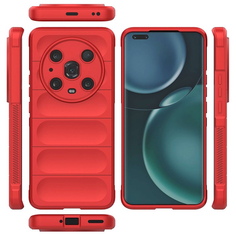 For Honor Magic4 Pro 5G Anti-drop Flexible TPU Phone Protective Case Anti-scratch Smartphone Back Cover - Red