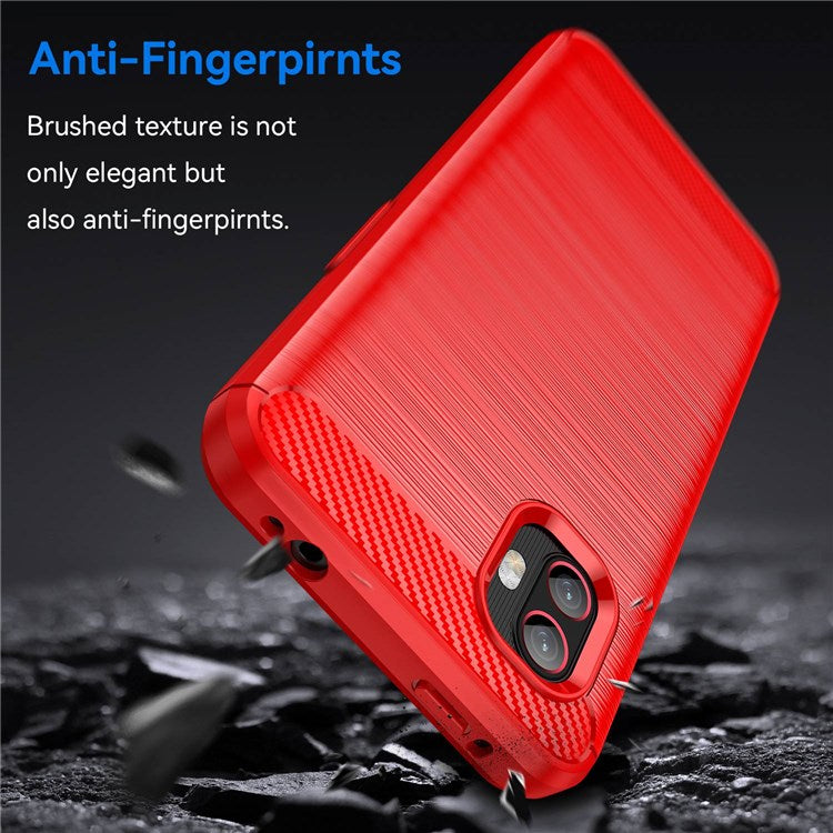 For Samsung Galaxy Xcover6 Pro 5G/Xcover Pro 2 5G Anti-drop TPU Phone Case Carbon Fiber Texture Brushed Surface Wear-resistant Cover - Red