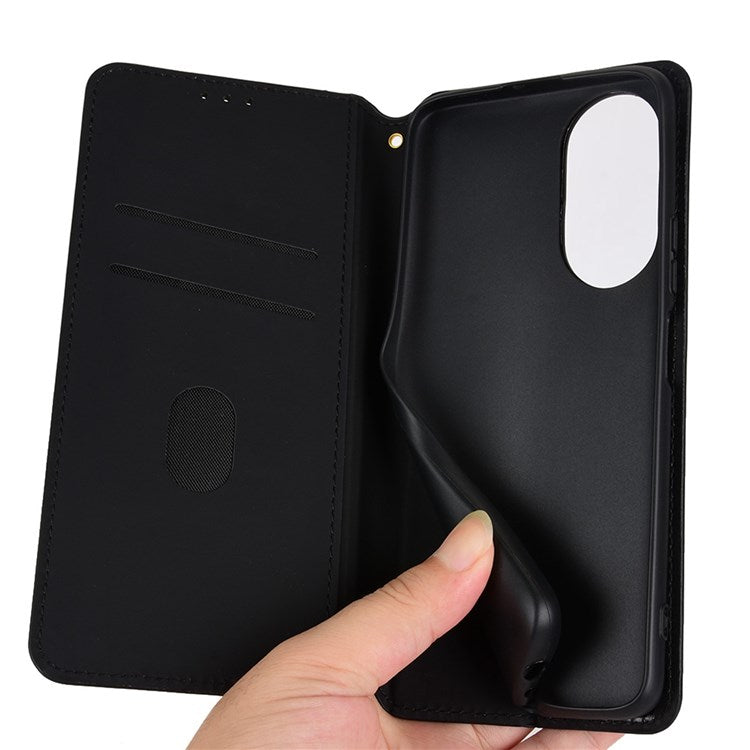 For Honor X7 Magnetic Adsorption Phone Stand Wallet Protective Case PU Leather Rhombus Imprint Cellphone Cover Shell - Purple