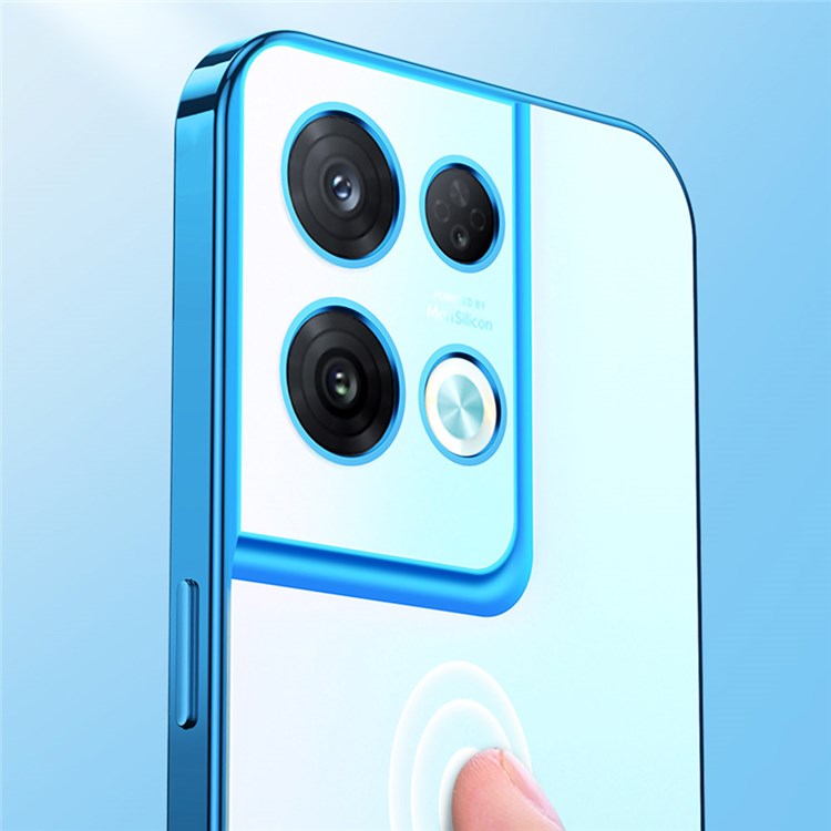 SULADA For Oppo Reno8 5G (Global Version) / Reno8 5G Cell Phone Case Flexible TPU Electroplating Frame Dustproof Clear Phone Cover - Green