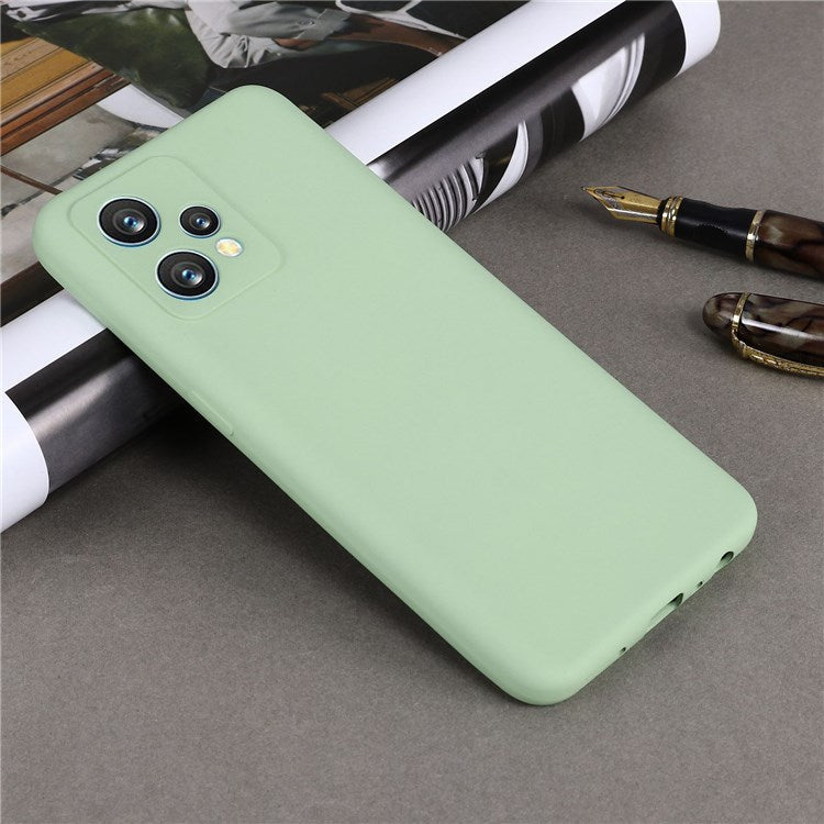 For Realme 9 4G / Narzo 50 Pro 5G  Liquid Silicone Case Anti-scratch Good Protection Cover with Strap - Green