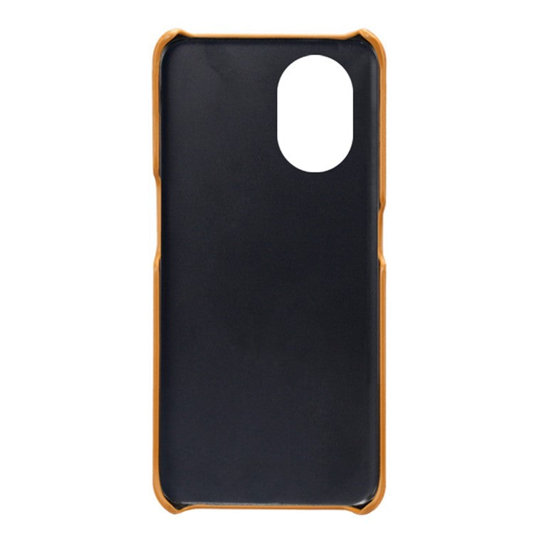 Protective Phone Case for Oppo Reno8 Lite 5G, Textured PU Leather Coated Hard PC Cover - Orange